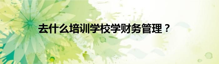 去什么培訓(xùn)學(xué)校學(xué)財(cái)務(wù)管理？