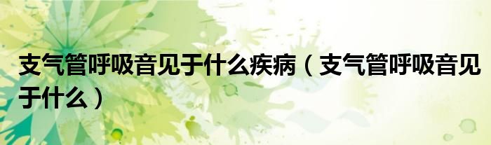 支氣管呼吸音見于什么疾?。ㄖ夤芎粑粢娪谑裁矗?class='thumb lazy' /></a>
		    <header>
		<h2><a  href=
