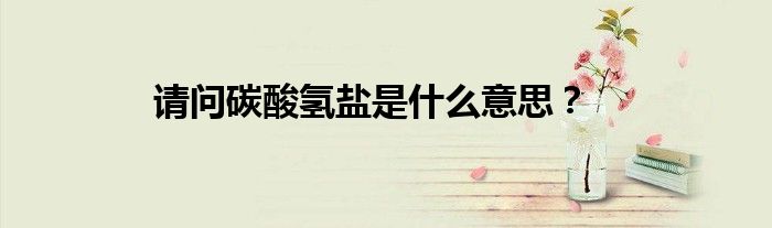 請問碳酸氫鹽是什么意思？