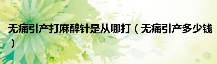 無(wú)痛引產(chǎn)打麻醉針是從哪打（無(wú)痛引產(chǎn)多少錢）