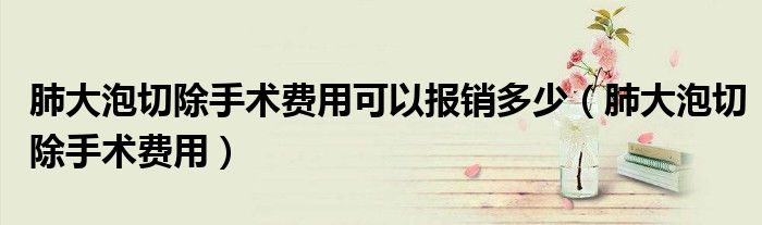 肺大泡切除手術(shù)費用可以報銷多少（肺大泡切除手術(shù)費用）
