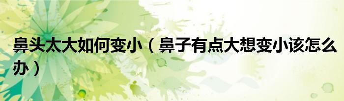 鼻頭太大如何變?。ū亲佑悬c(diǎn)大想變小該怎么辦）