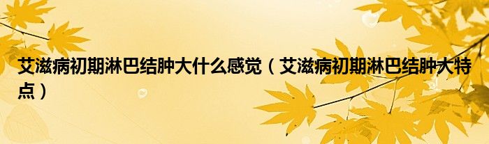 艾滋病初期淋巴結(jié)腫大什么感覺(jué)（艾滋病初期淋巴結(jié)腫大特點(diǎn)）
