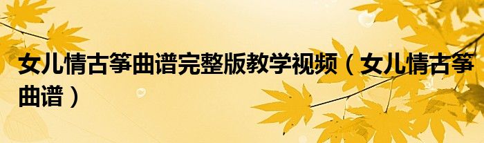 女兒情古箏曲譜完整版教學視頻（女兒情古箏曲譜）