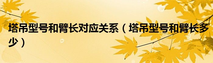 塔吊型號(hào)和臂長(zhǎng)對(duì)應(yīng)關(guān)系（塔吊型號(hào)和臂長(zhǎng)多少）