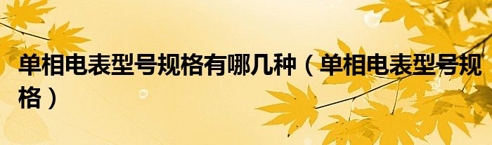單相電表型號(hào)規(guī)格有哪幾種（單相電表型號(hào)規(guī)格）