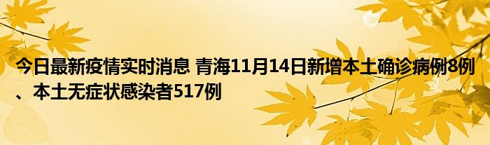 今日最新疫情實(shí)時(shí)消息 青海11月14日新增本土確診病例8例、本土無(wú)癥狀感染者517例