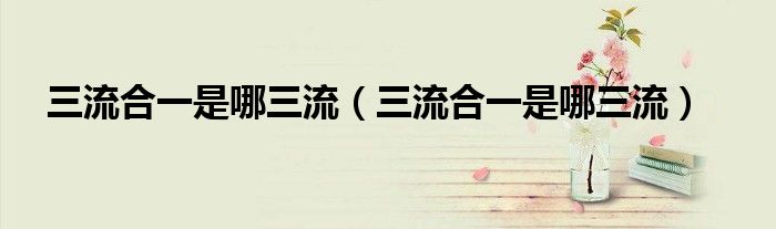 三流合一是哪三流(三流合一是哪三流)