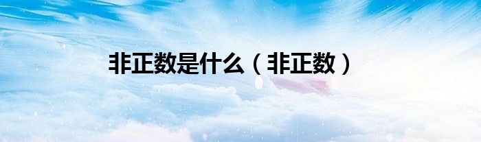 非正數(shù)是什么（非正數(shù)）