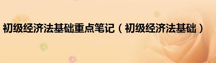 初級(jí)經(jīng)濟(jì)法基礎(chǔ)重點(diǎn)筆記(初級(jí)經(jīng)濟(jì)法基礎(chǔ))