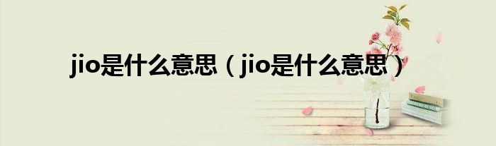 jio是什么意思（jio是什么意思）