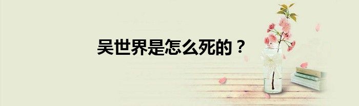 吳世界是怎么死的？