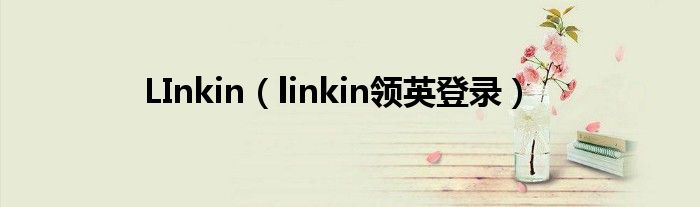 LInkin（linkin領英登錄）