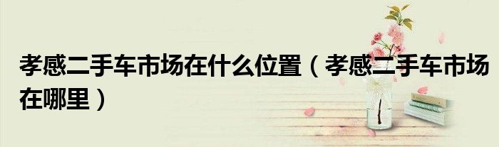孝感二手車市場(chǎng)在什么位置（孝感二手車市場(chǎng)在哪里）