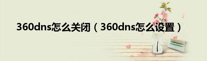 360dns怎么關(guān)閉（360dns怎么設(shè)置）