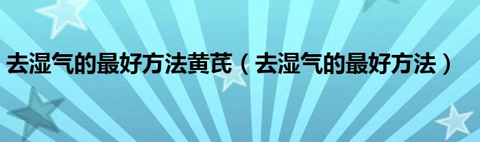 去濕氣的最好方法黃芪（去濕氣的最好方法）