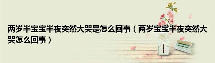 兩歲半寶寶半夜突然大哭是怎么回事（兩歲寶寶半夜突然大哭怎么回事）