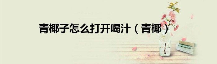 青椰子怎么打開喝汁（青椰）