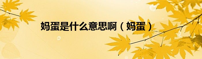 媽蛋是什么意思?。▼尩埃?class='thumb lazy' /></a>
		    <header>
		<h2><a  href=