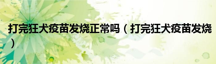 打完狂犬疫苗發(fā)燒正常嗎（打完狂犬疫苗發(fā)燒）