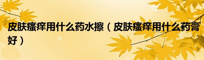 皮膚瘙癢用什么藥水擦（皮膚瘙癢用什么藥膏好）