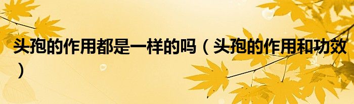 頭孢的作用都是一樣的嗎（頭孢的作用和功效）