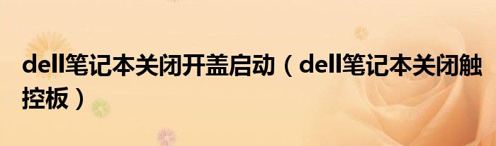 dell筆記本關(guān)閉開蓋啟動（dell筆記本關(guān)閉觸控板）