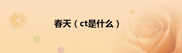 春天（ct是什么）