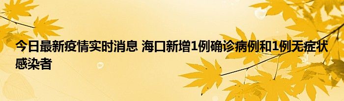 今日最新疫情實時消息 海口新增1例確診病例和1例無癥狀感染者