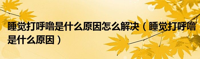 睡覺(jué)打呼嚕是什么原因怎么解決（睡覺(jué)打呼嚕是什么原因）