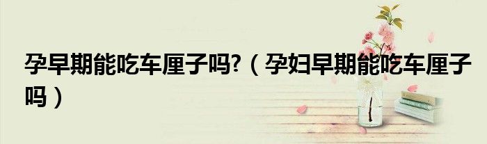 孕早期能吃車?yán)遄訂?（孕婦早期能吃車?yán)遄訂幔?class='thumb lazy' /></a>
		    <header>
		<h2><a  href=