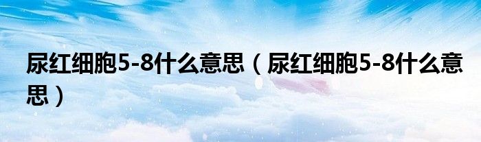 尿紅細胞5-8什么意思（尿紅細胞5-8什么意思）