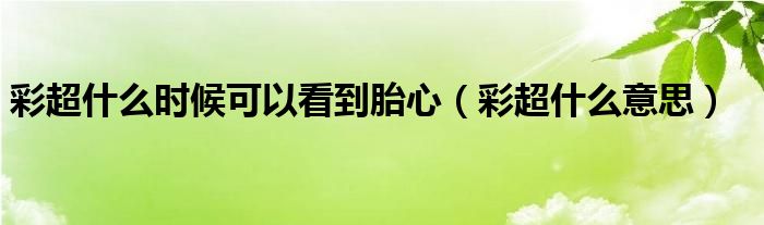 彩超什么時(shí)候可以看到胎心（彩超什么意思）