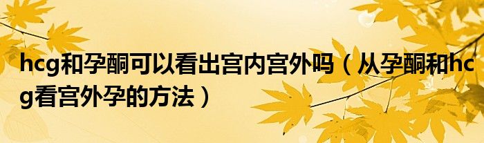 hcg和孕酮可以看出宮內(nèi)宮外嗎(從孕酮和hcg看宮外孕的方法)
