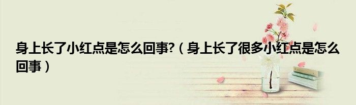 身上長(zhǎng)了小紅點(diǎn)是怎么回事?（身上長(zhǎng)了很多小紅點(diǎn)是怎么回事）