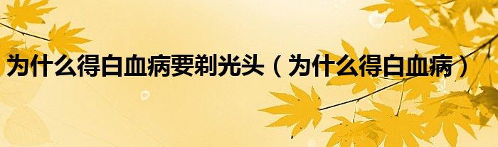 為什么得白血病要剃光頭（為什么得白血?。?class='thumb lazy' /></a>
		    <header>
		<h2><a  href=