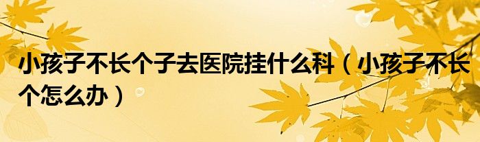 小孩子不長個子去醫(yī)院掛什么科（小孩子不長個怎么辦）