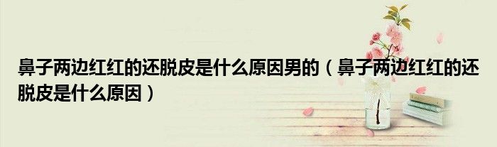 鼻子兩邊紅紅的還脫皮是什么原因男的（鼻子兩邊紅紅的還脫皮是什么原因）