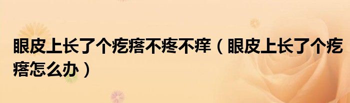 眼皮上長(zhǎng)了個(gè)疙瘩不疼不癢（眼皮上長(zhǎng)了個(gè)疙瘩怎么辦）