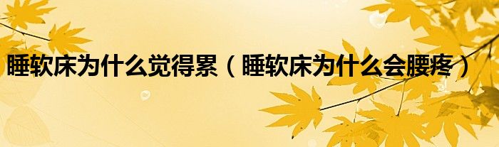 睡軟床為什么覺得累（睡軟床為什么會腰疼）