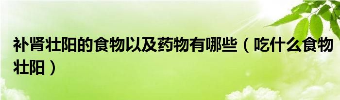 補(bǔ)腎壯陽的食物以及藥物有哪些（吃什么食物壯陽）