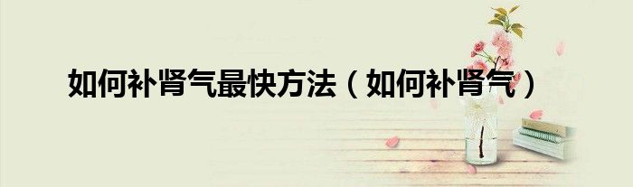 如何補(bǔ)腎氣最快方法（如何補(bǔ)腎氣）