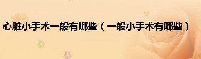 心臟小手術(shù)一般有哪些（一般小手術(shù)有哪些）