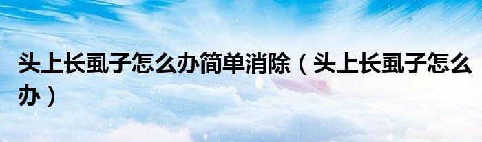 頭上長虱子怎么辦簡單消除（頭上長虱子怎么辦）