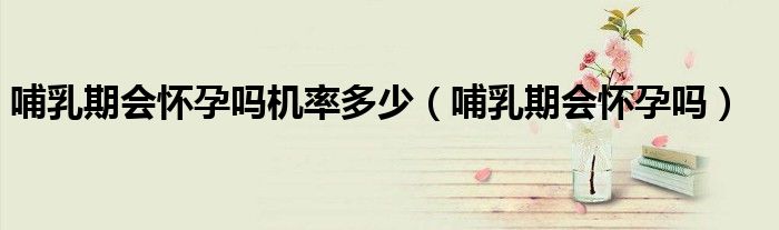哺乳期會(huì)懷孕嗎機(jī)率多少（哺乳期會(huì)懷孕嗎）