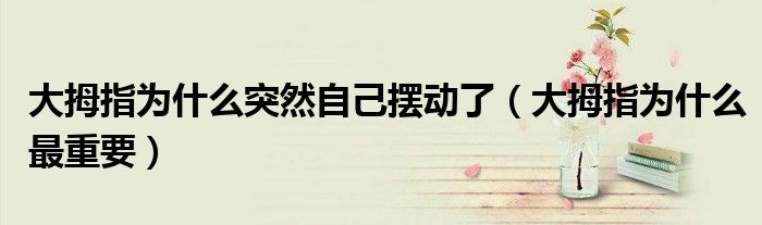 大拇指為什么突然自己擺動了（大拇指為什么最重要）