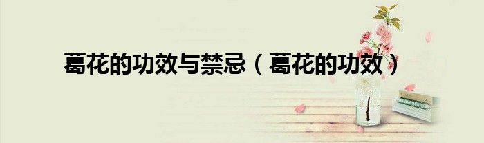 葛花的功效與禁忌(葛花的功效)