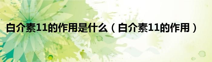 白介素11的作用是什么（白介素11的作用）