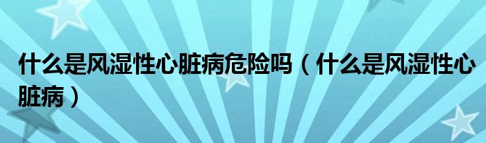 什么是風(fēng)濕性心臟病危險(xiǎn)嗎（什么是風(fēng)濕性心臟?。?class='thumb lazy' /></a>
		    <header>
		<h2><a  href=