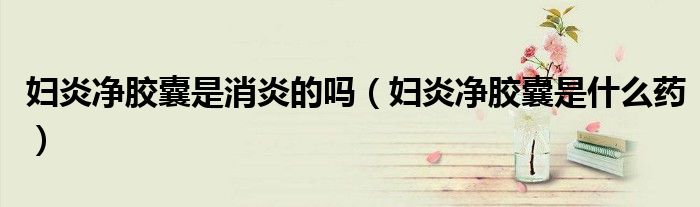 婦炎凈膠囊是消炎的嗎（婦炎凈膠囊是什么藥）